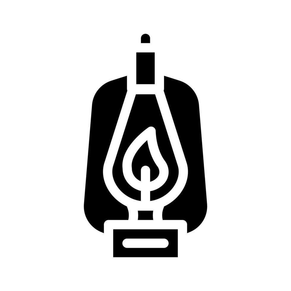ícone de glifo de queimador de querosene ilustração vetorial preto vetor