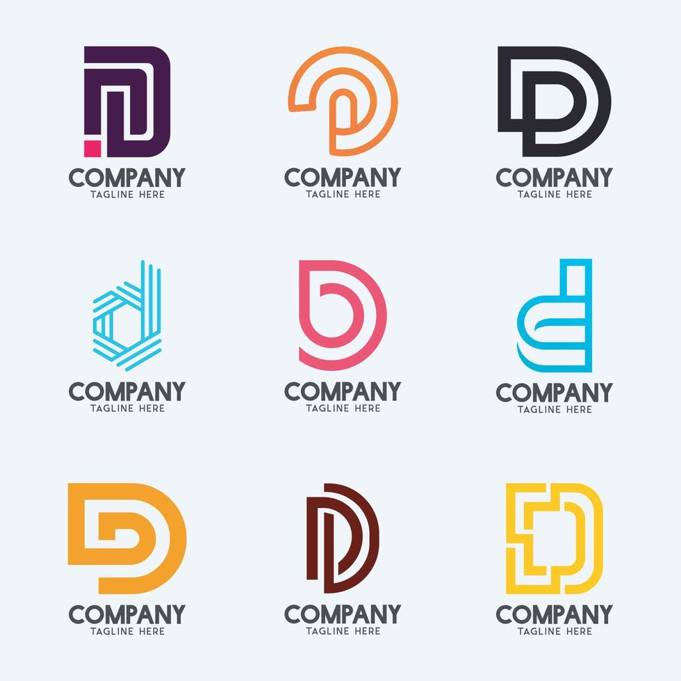 design de logotipo criativo mínimo letra d 2. logotipo de negócios premium. vetor