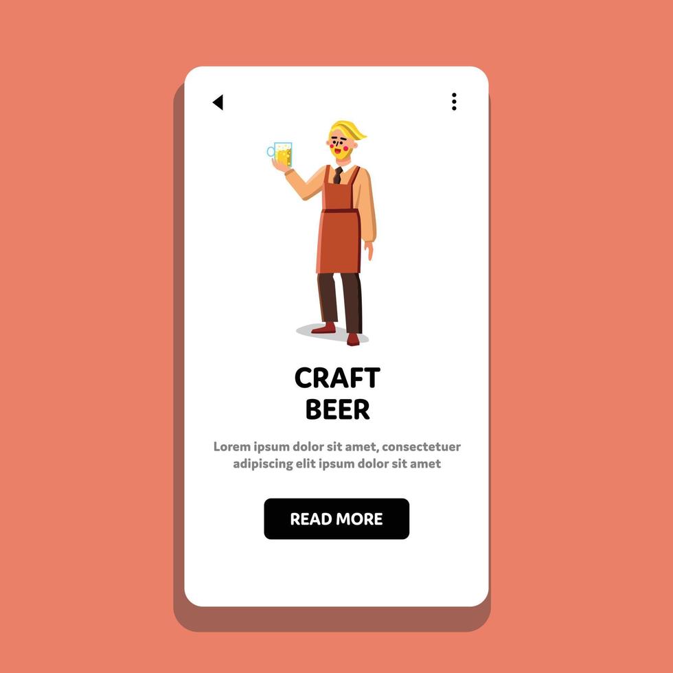 ilustração em vetor operário de fabricação de cerveja artesanal