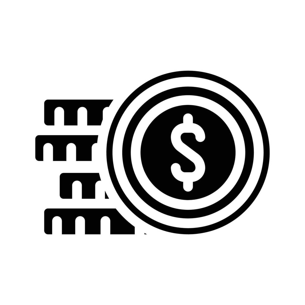 ilustração em vetor ícone de glifo de dinheiro de moeda