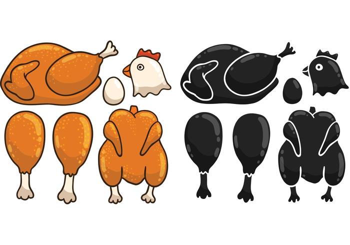 Vetores de frango de desenhos animados gratuitos