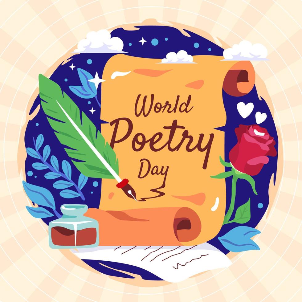 conceito de dia mundial da poesia vetor