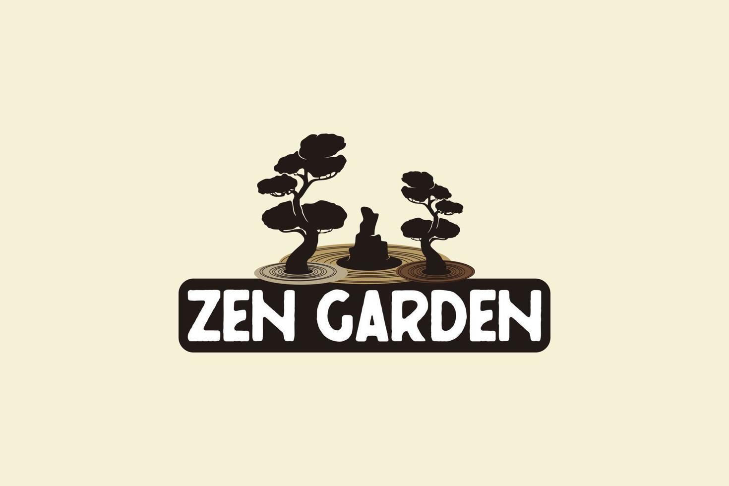 inspiração do logotipo do jardim zen vetor