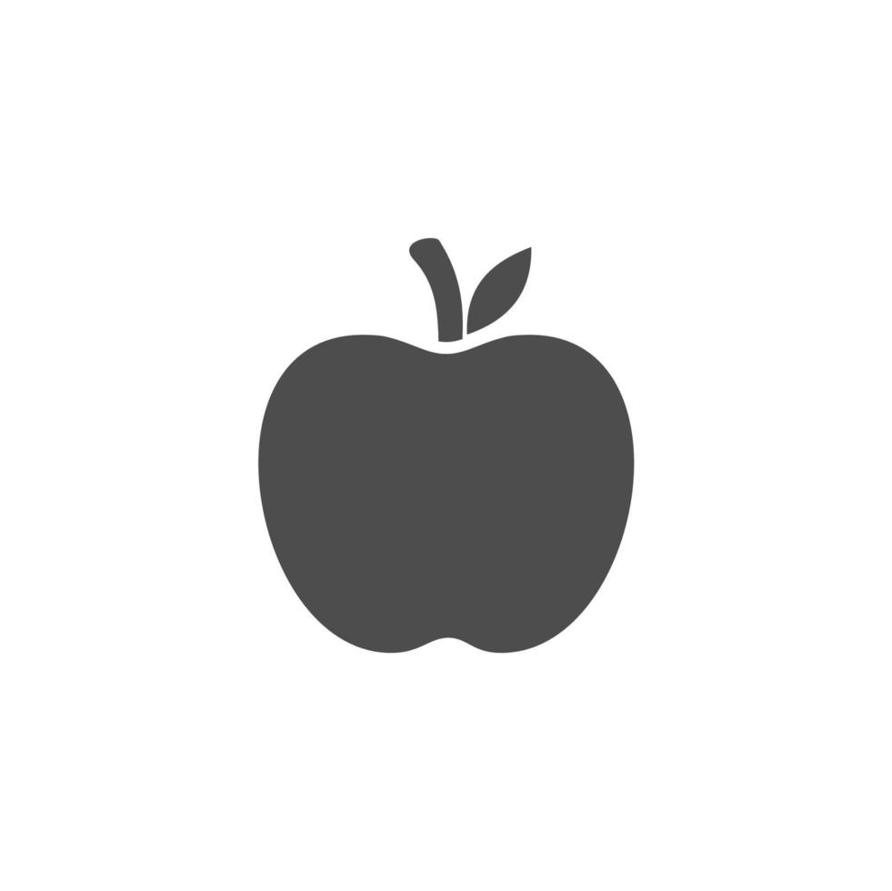 ícone de fruta maçã simples no fundo branco vetor