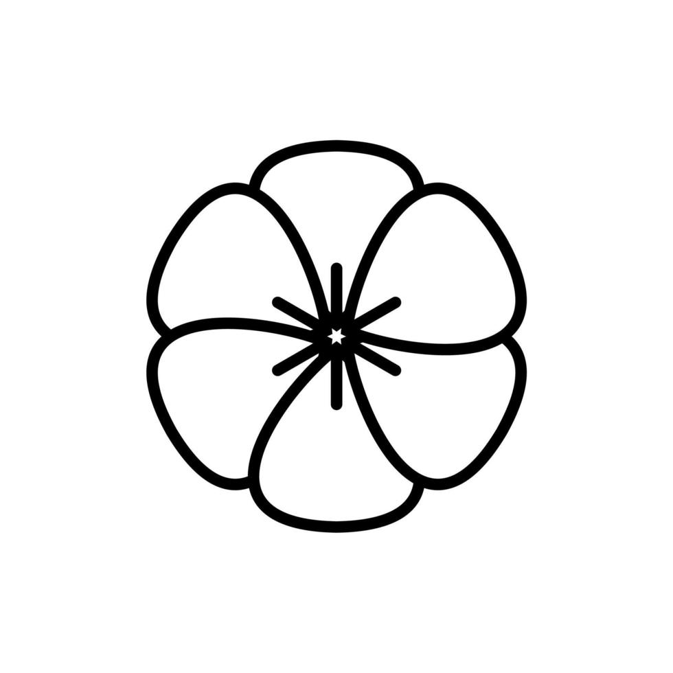 ícone de flor simples no fundo branco vetor