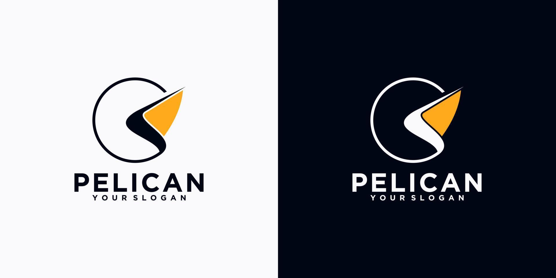 referência de logotipo pelicano para negócios vetor