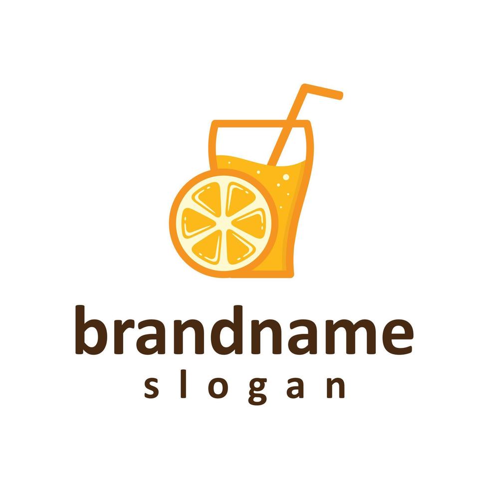 gráfico vetorial de modelo de design de logotipo de suco de laranja fresco vetor