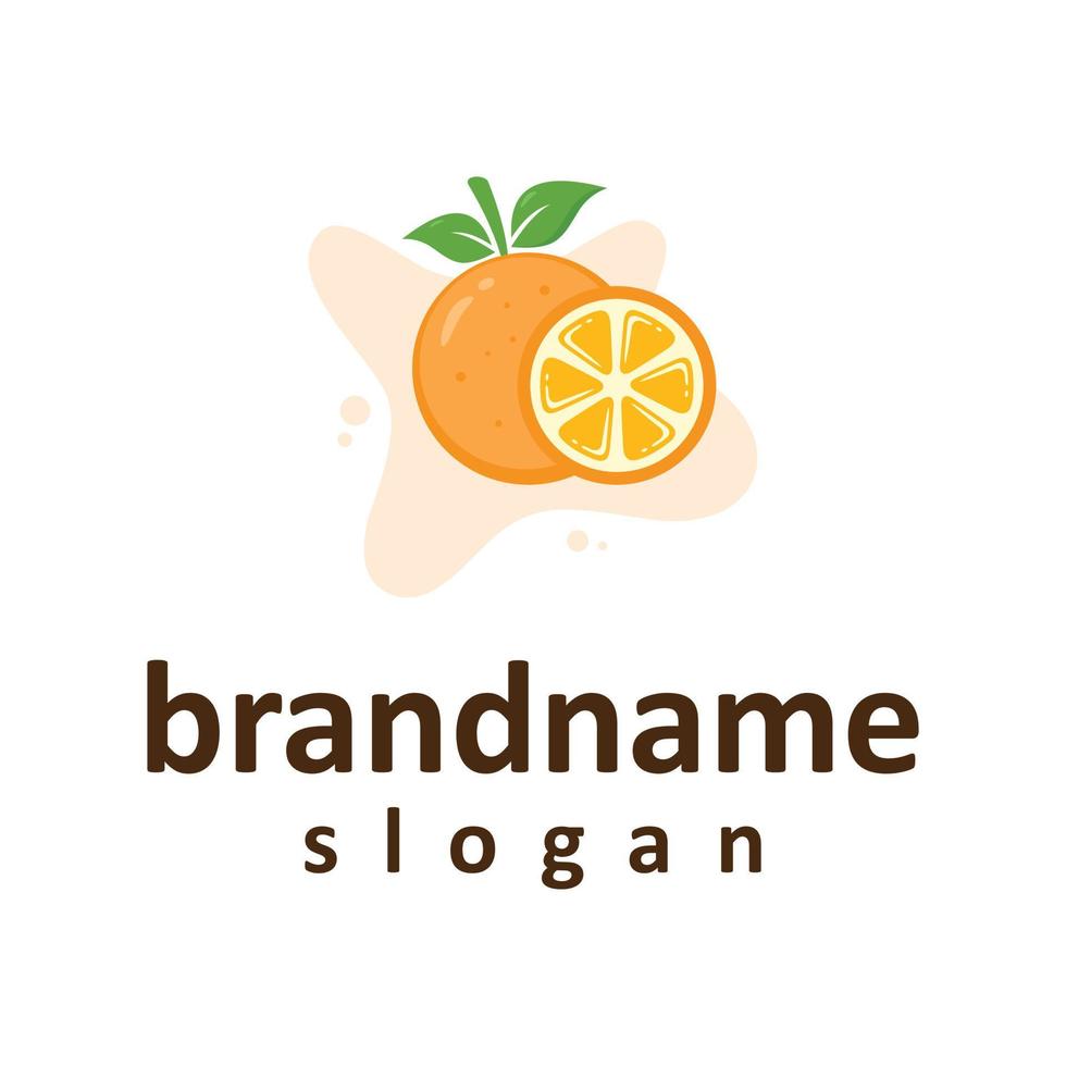 gráfico vetorial de modelo de design de logotipo laranja fresco vetor