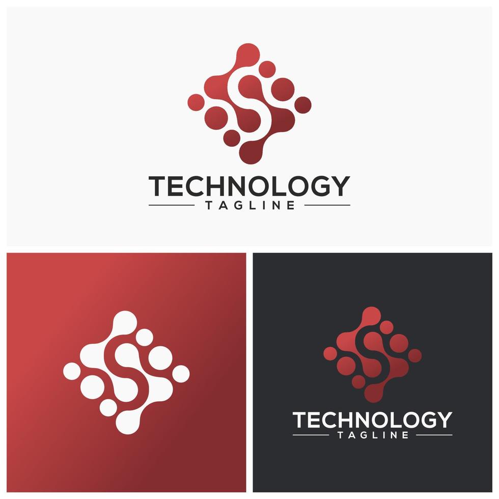 modelo de vetor de design de logotipo de tecnologia