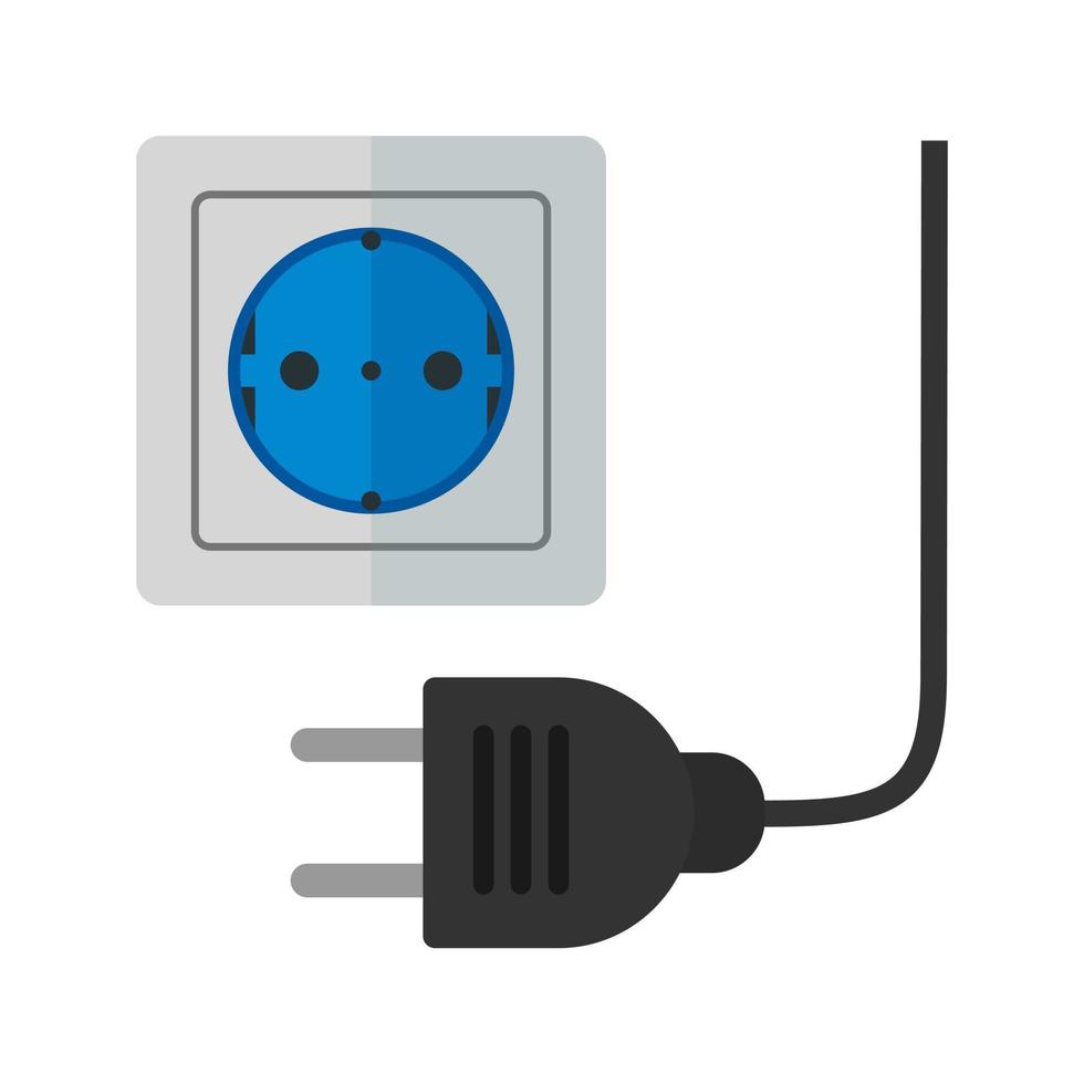 plug and socket ícone multicolorido plano vetor