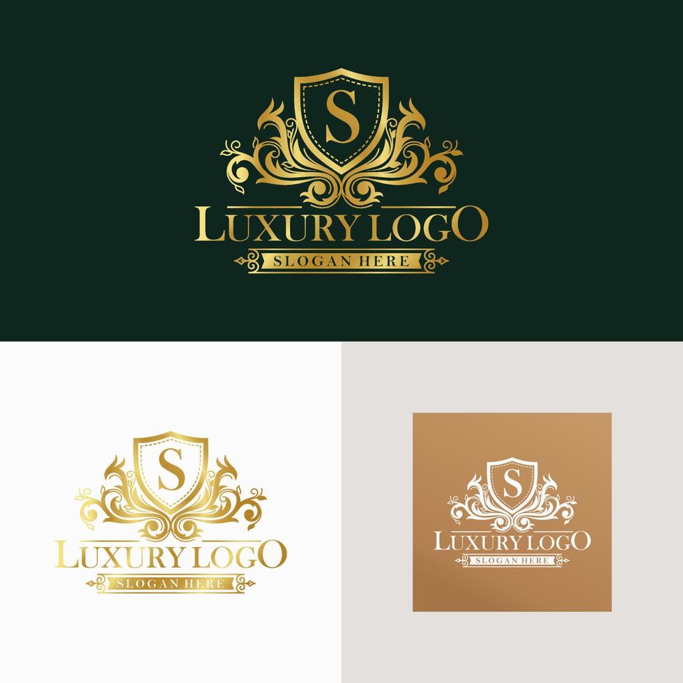 modelo de vetor de design de logotipo de luxo dourado