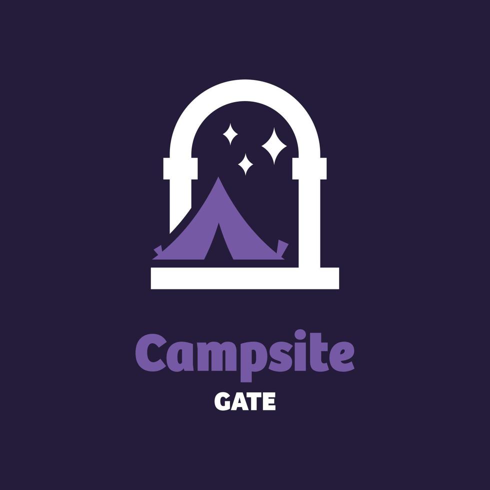 logotipo do portão do acampamento vetor