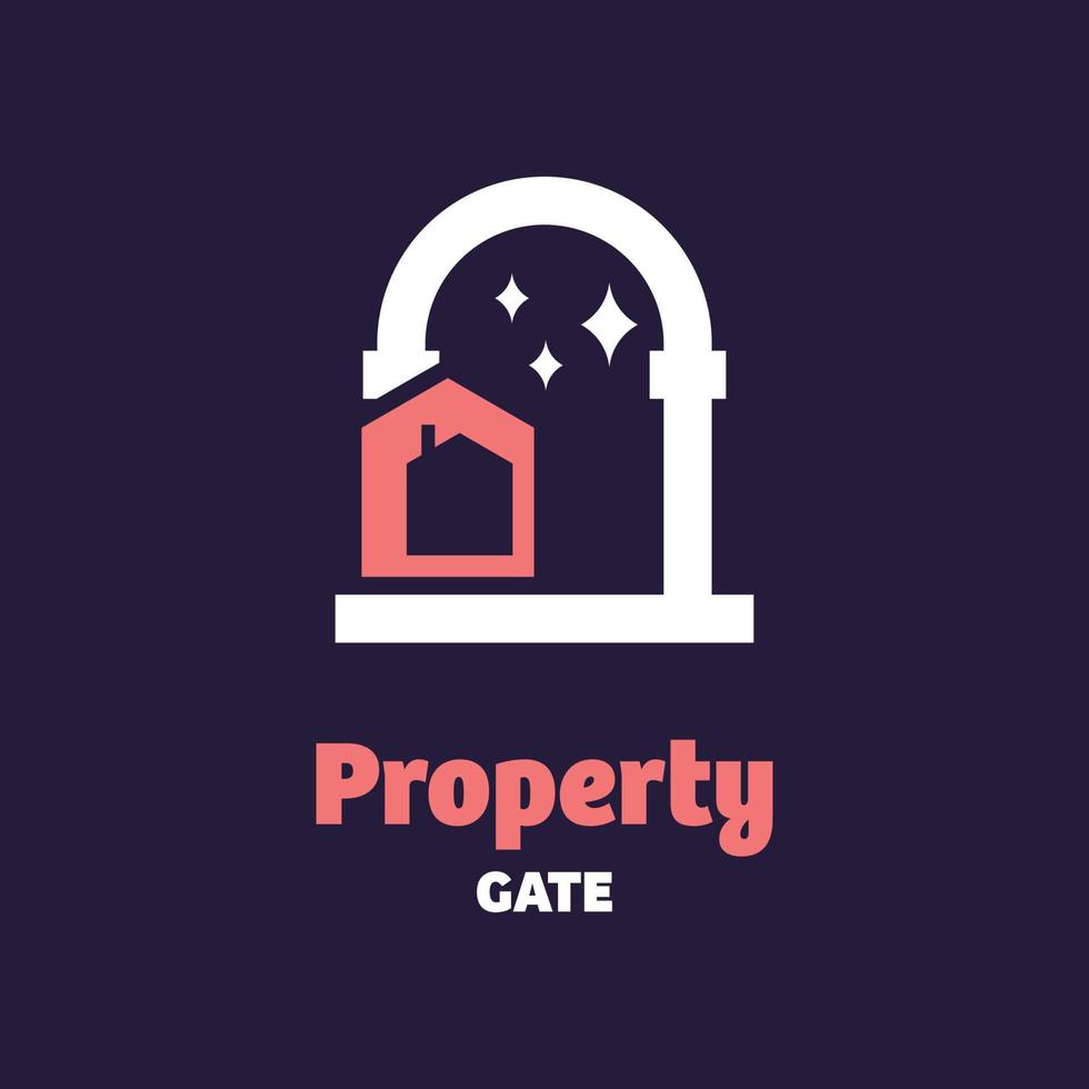 logotipo do portão da propriedade vetor