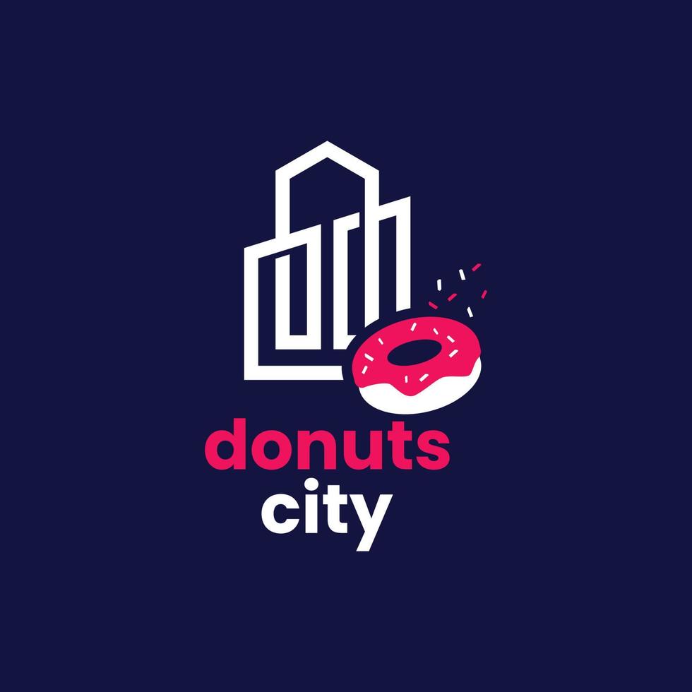 logotipo de rosquinhas da cidade vetor