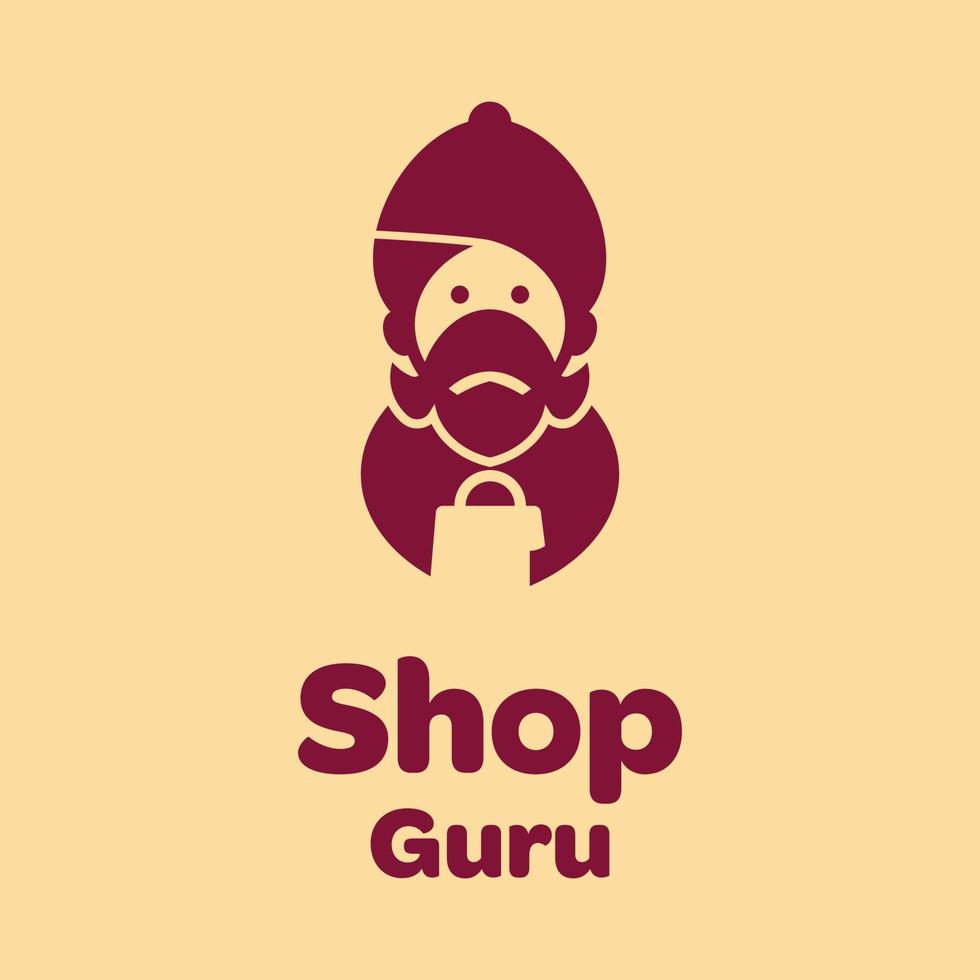 logotipo do guru da loja vetor