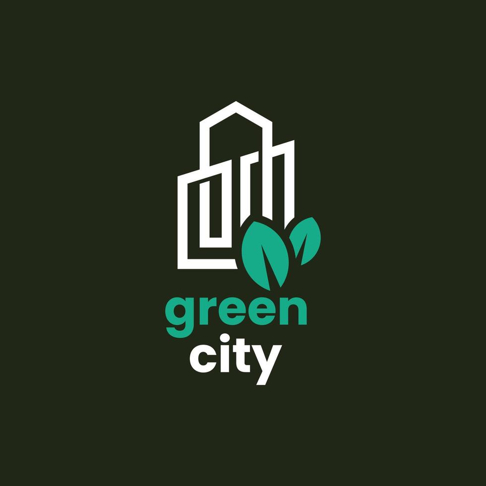 logotipo verde da cidade vetor