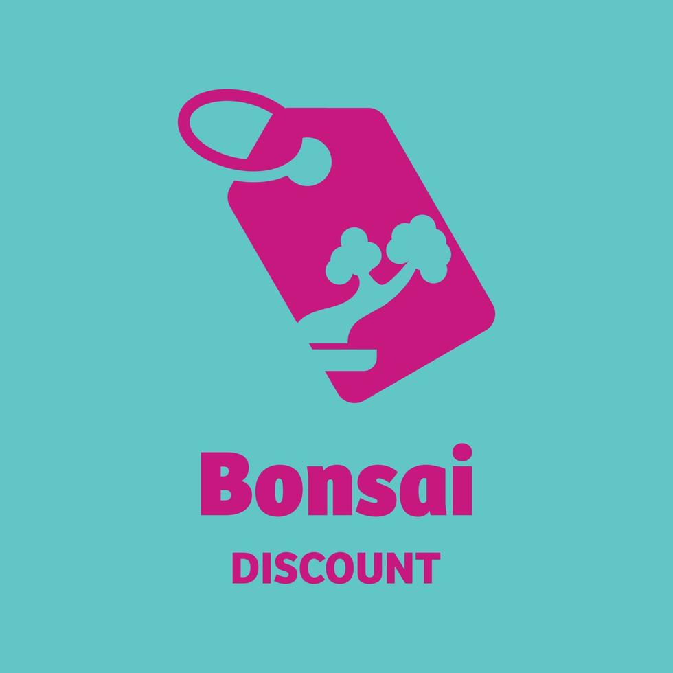 logotipo de desconto bonsai vetor