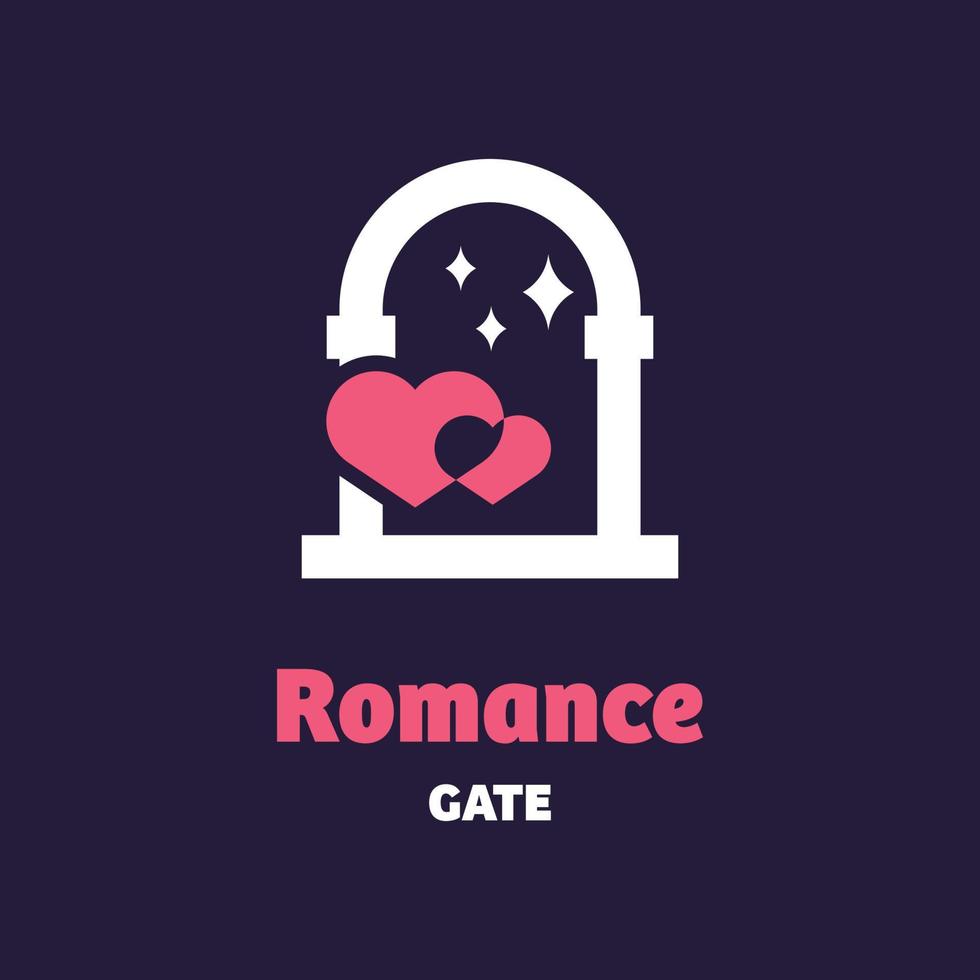 logotipo do portão de romance vetor