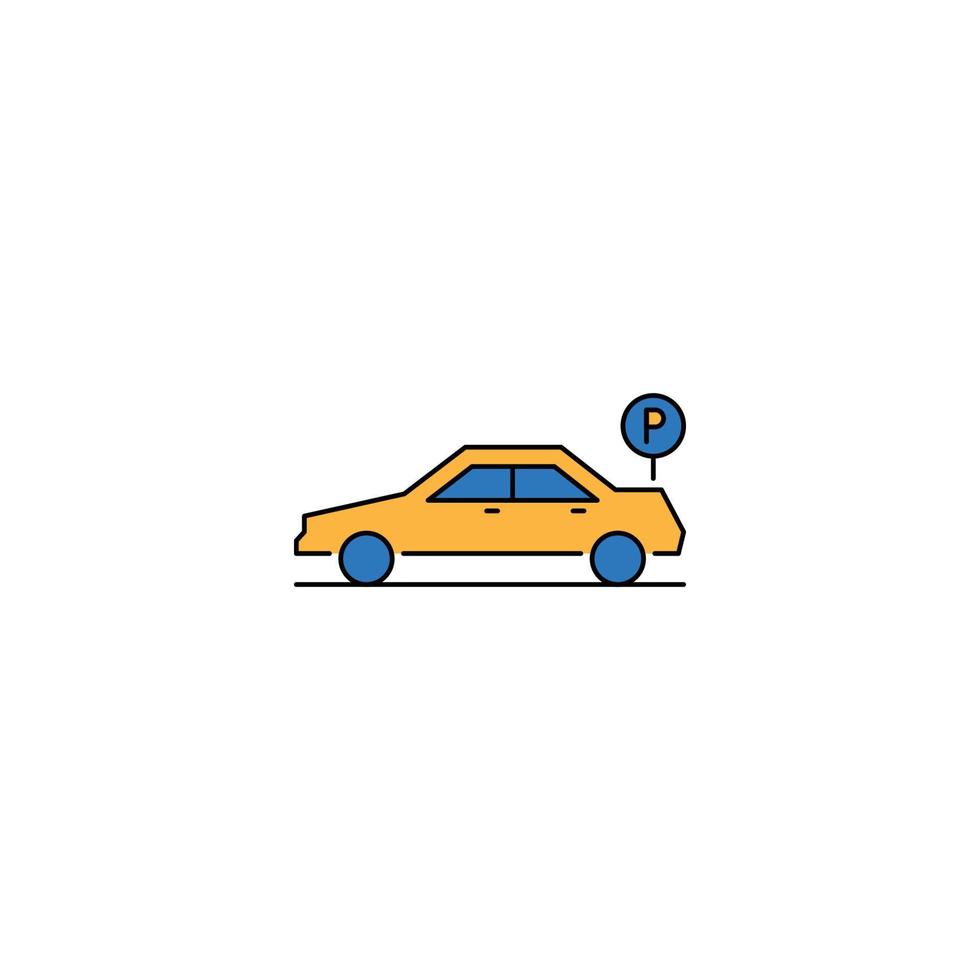 vetor de ícone de estacionamento de estrada