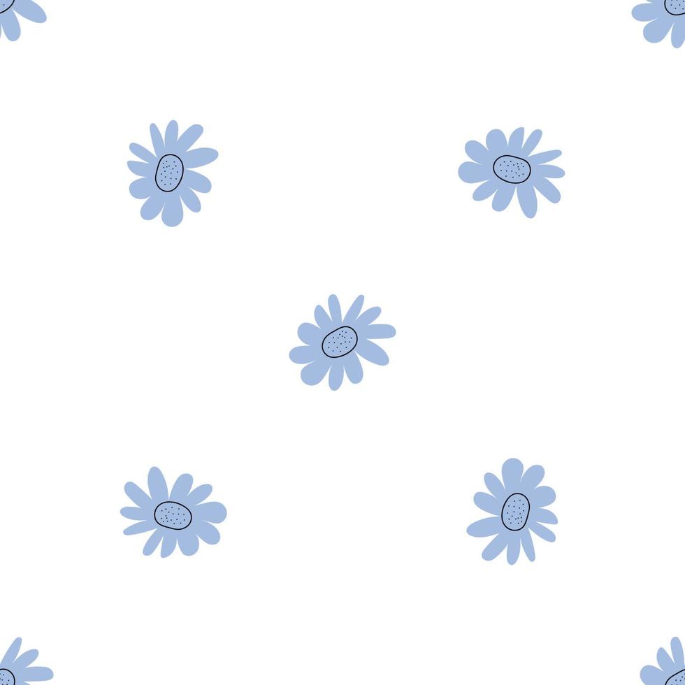 padrão floral vetor sem costura com flores. flora da primavera. estilo infantil simples desenhado à mão. muito ditsy para tecido, têxtil, papel de parede. papel digital em fundo branco