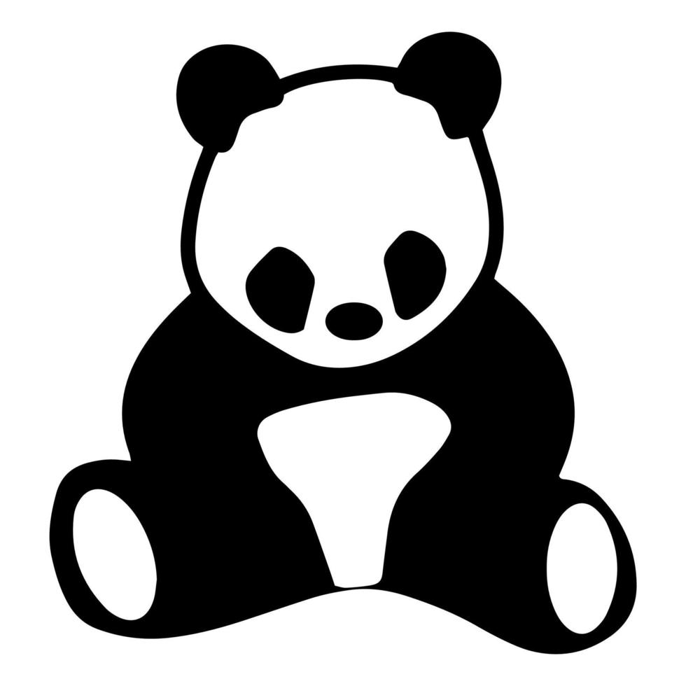 ícone de panda sentado, urso panda bonito preguiçoso em fundo branco. ilustração vetorial. vetor
