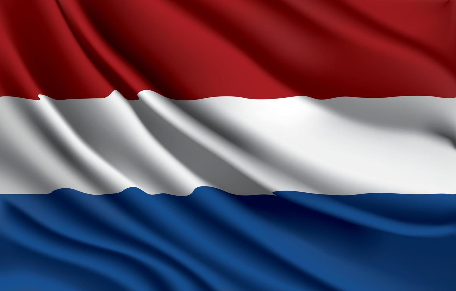 bandeira nacional da holanda acenando ilustração vetorial realista vetor