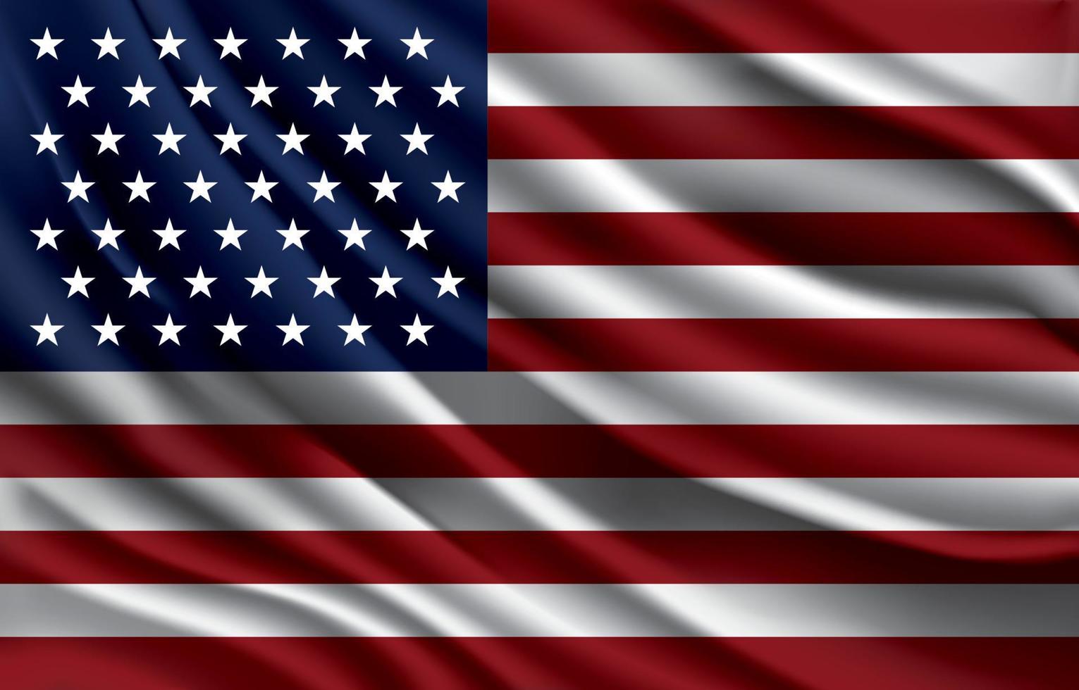 bandeira nacional do estado unido da américa acenando ilustração vetorial realista vetor