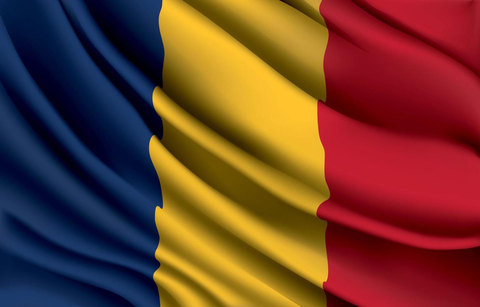 bandeira nacional da romênia acenando ilustração vetorial realista vetor