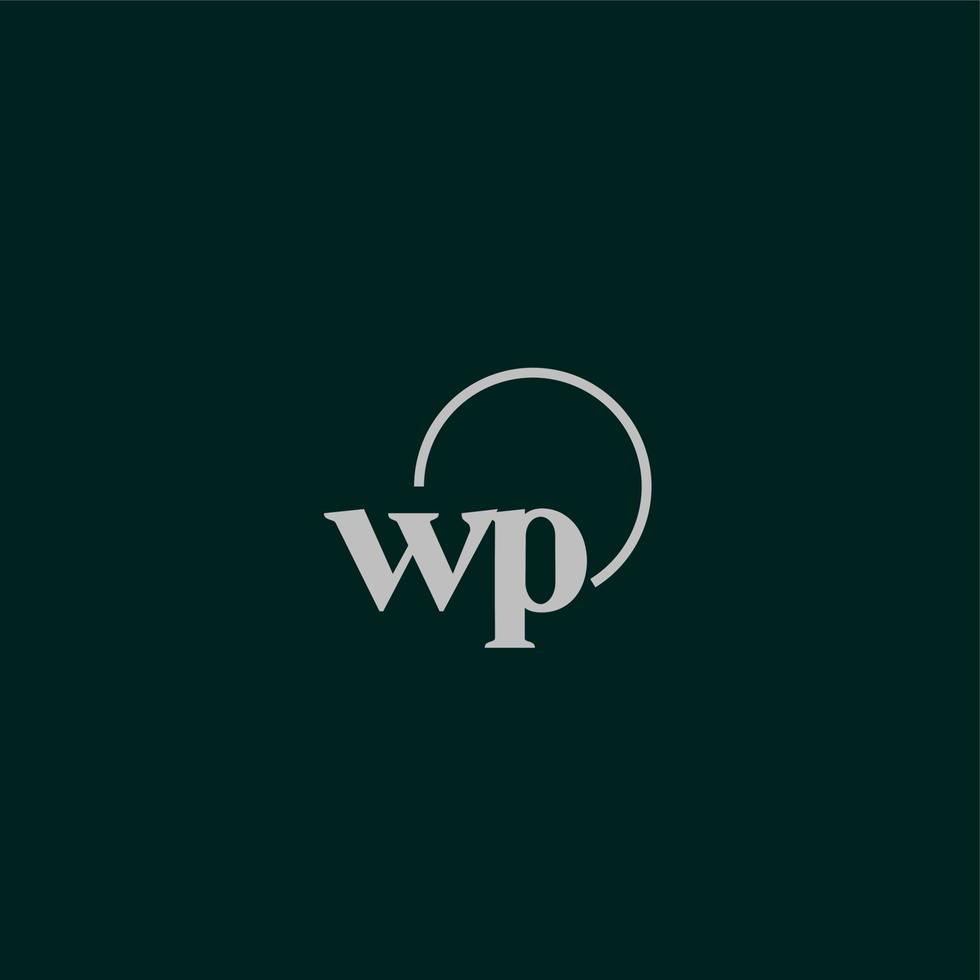 monograma do logotipo das iniciais wp vetor