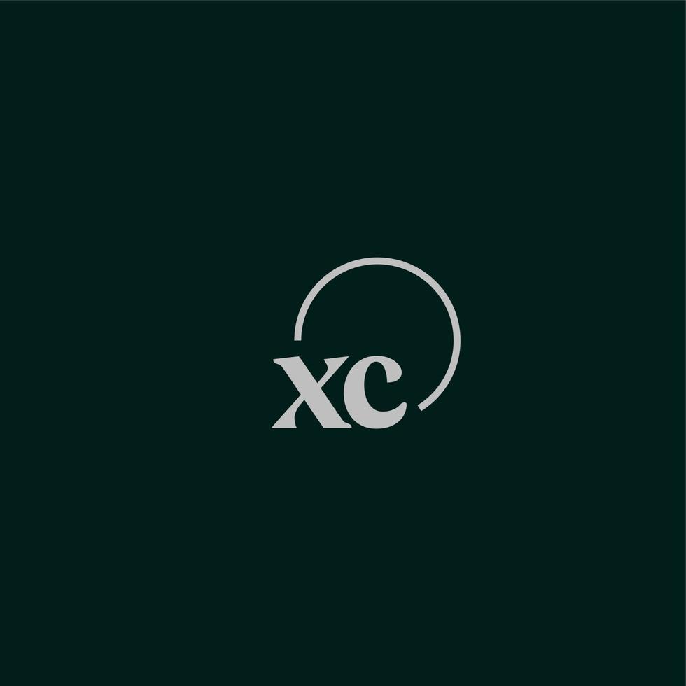 monograma do logotipo das iniciais xc vetor