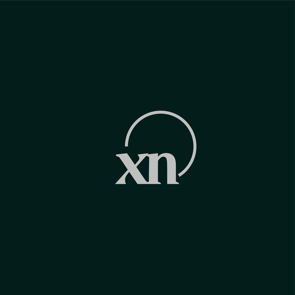 monograma do logotipo das iniciais xn vetor