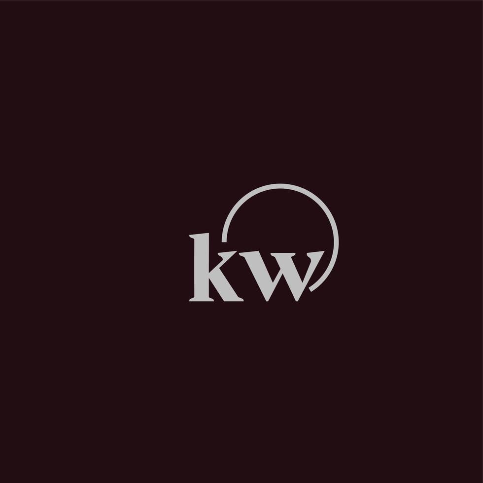 kw iniciais logotipo monograma vetor