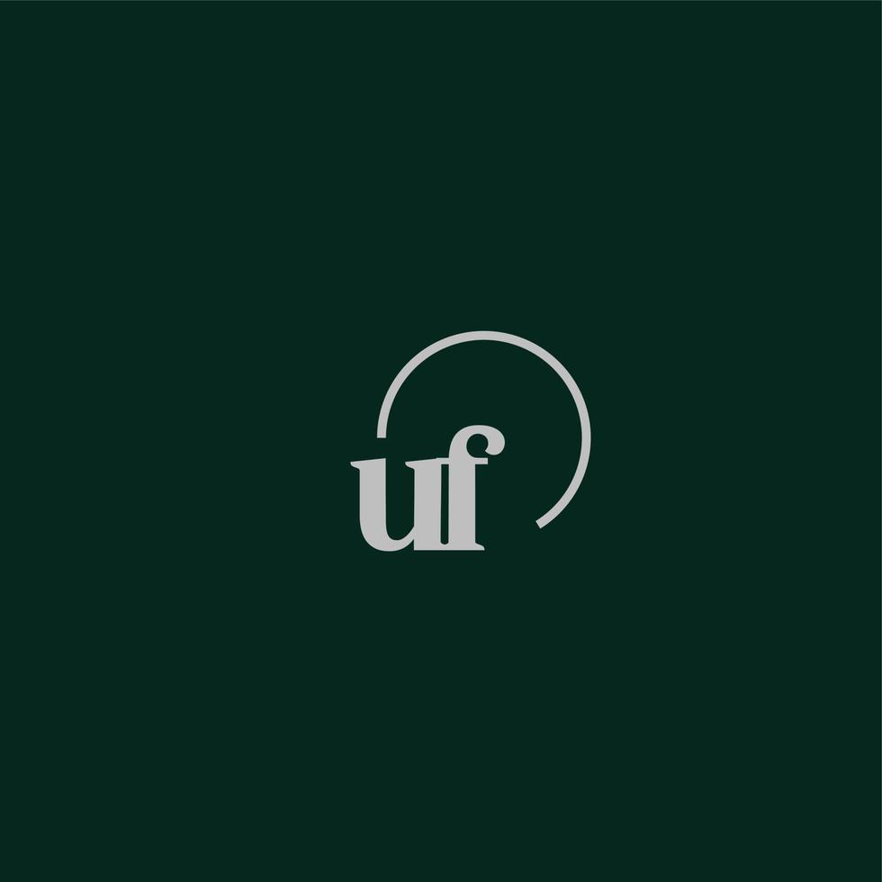 monograma do logotipo das iniciais uf vetor
