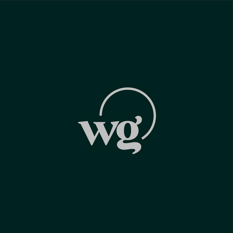 monograma do logotipo das iniciais wg vetor