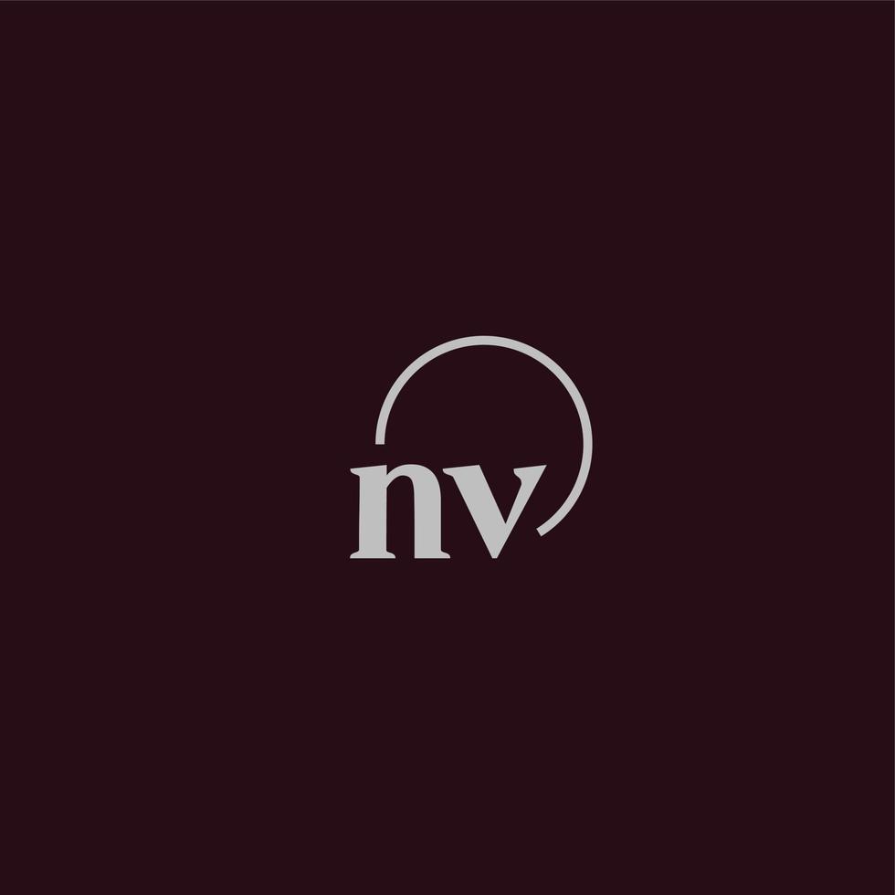 monograma do logotipo das iniciais nv vetor