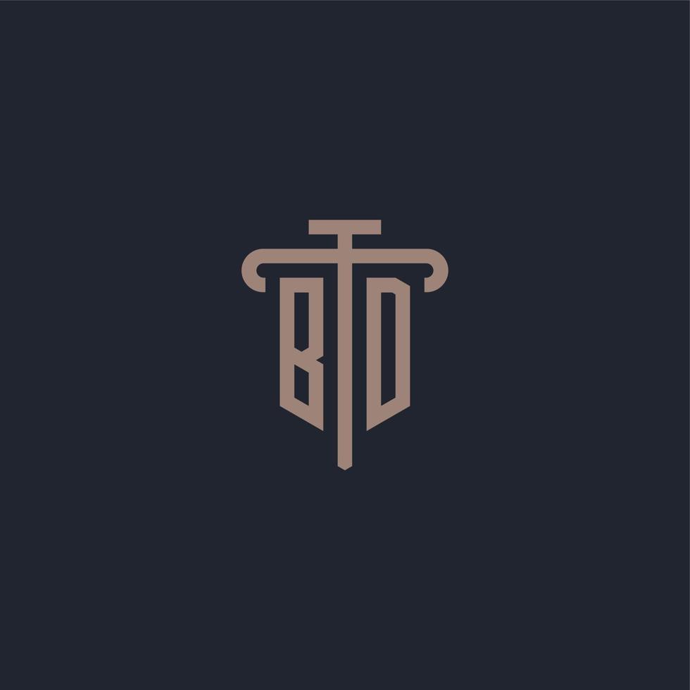 monograma de logotipo inicial bd com vetor de design de ícone de pilar