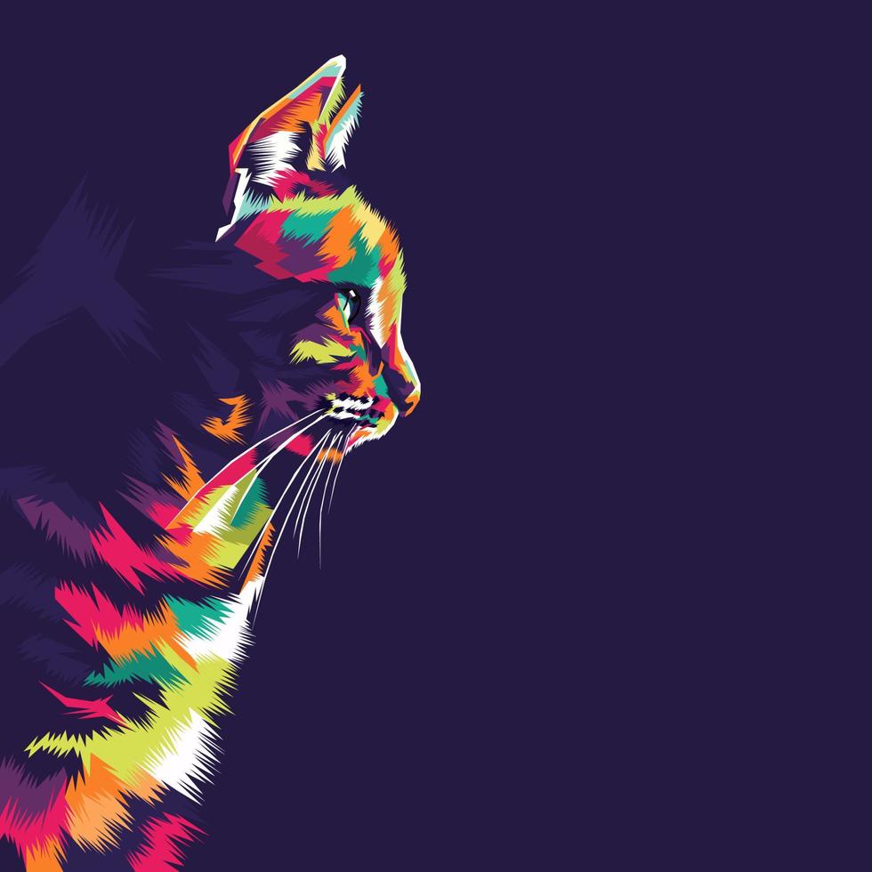 ilustração vetorial de gato colorido vetor