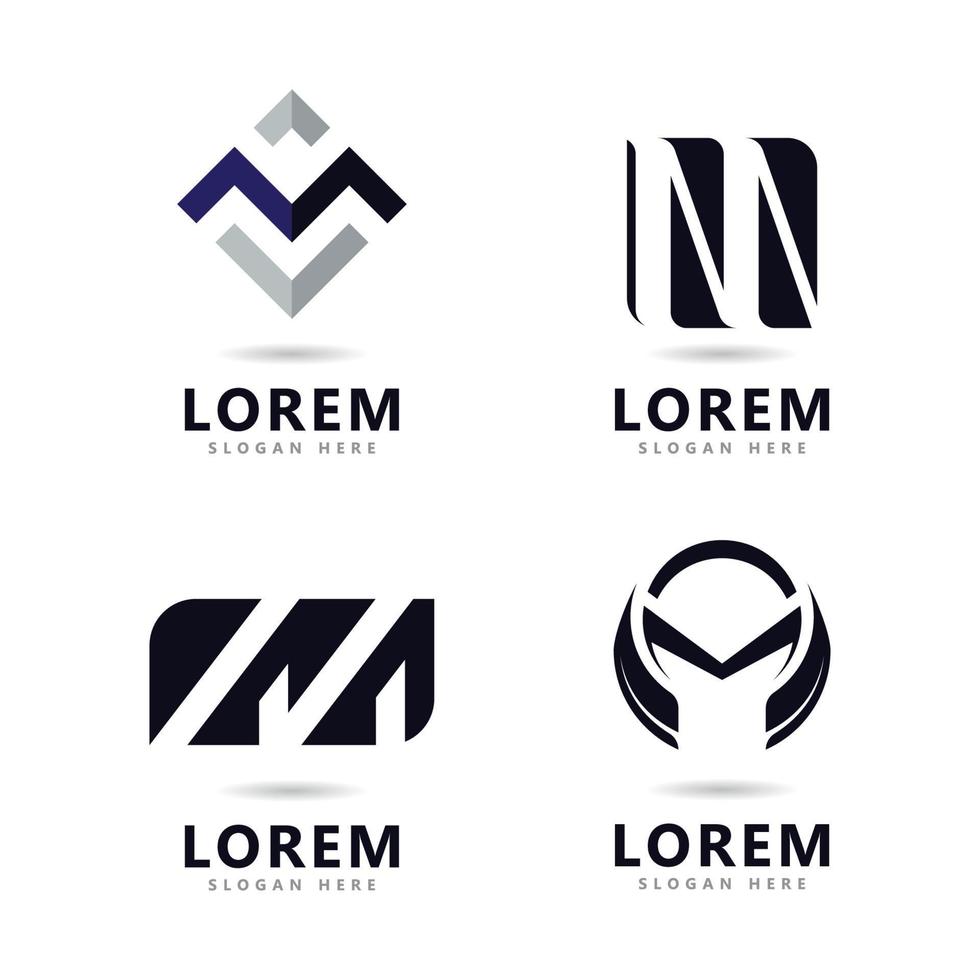 definir logotipo de negócios abstrato m modelo de design de vetor de logotipo plano