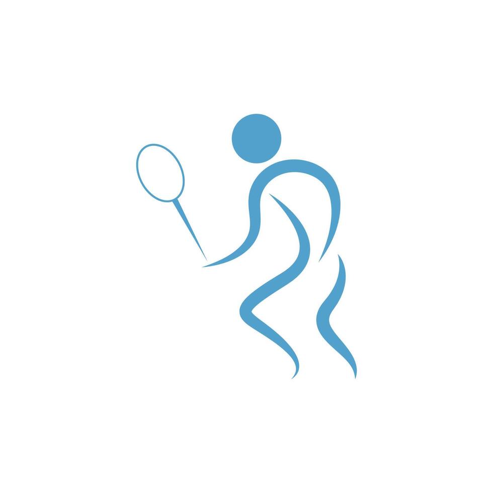 jogando modelo de ilustração de design de ícone de badminton vetor