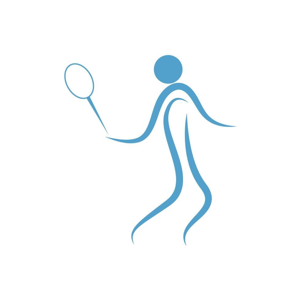 jogando modelo de ilustração de design de ícone de badminton vetor