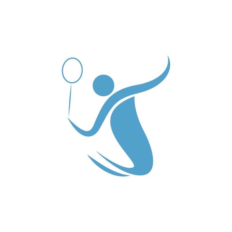 jogando modelo de ilustração de design de ícone de badminton vetor