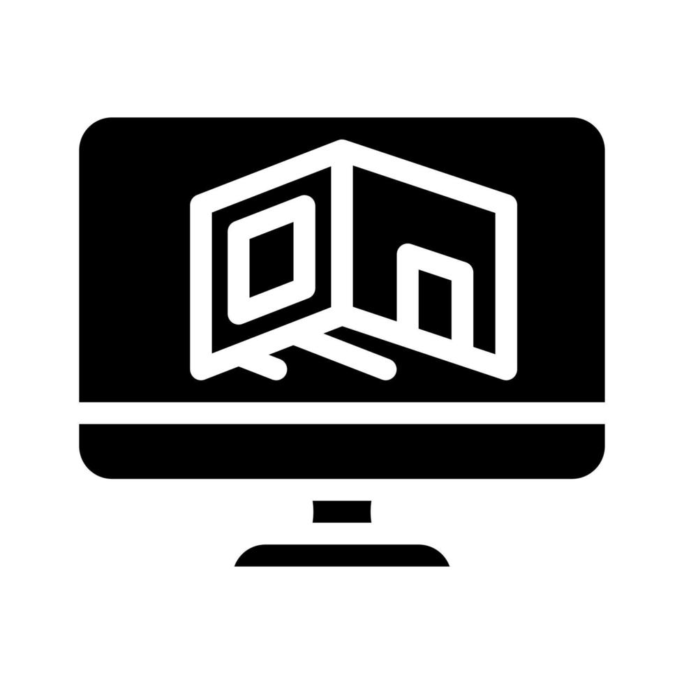 ilustração do vetor do ícone do glifo do programa de computador da sala de design