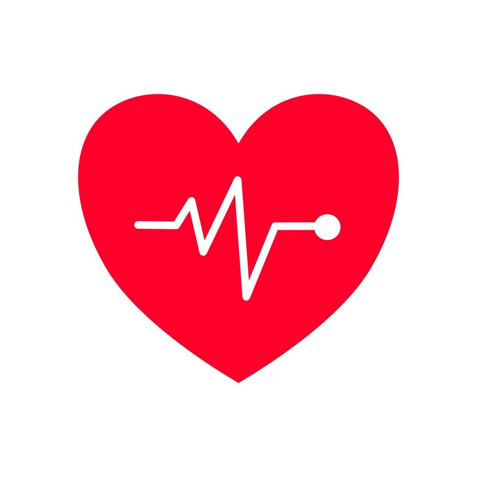símbolo linear de frequência cardíaca vermelha. ícone de batimentos cardíacos. vetor