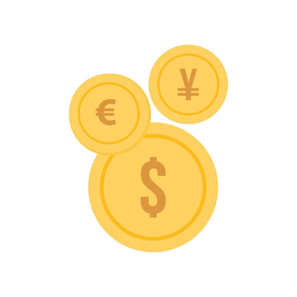 ícone multicolorido plano de moeda vetor