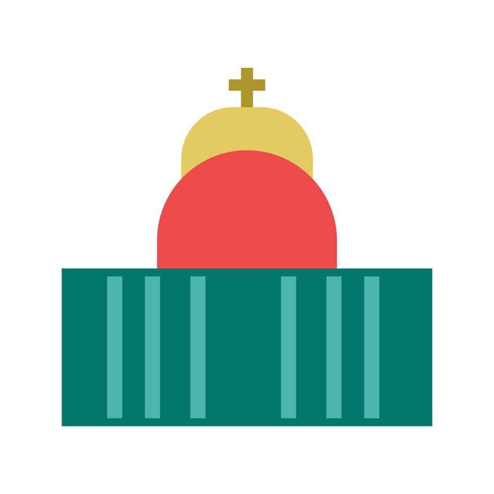 ícone multicolorido da catedral vetor