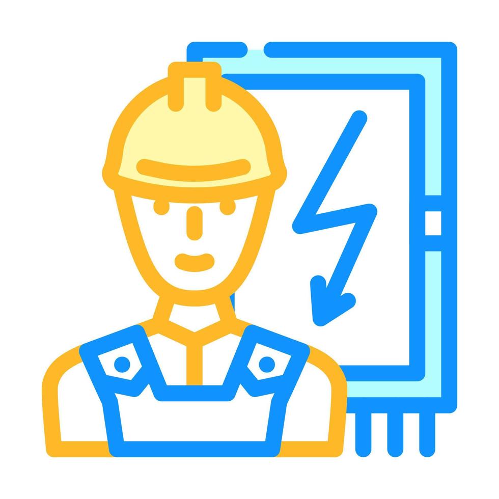 ilustração em vetor ícone de cor de eletricista reparador