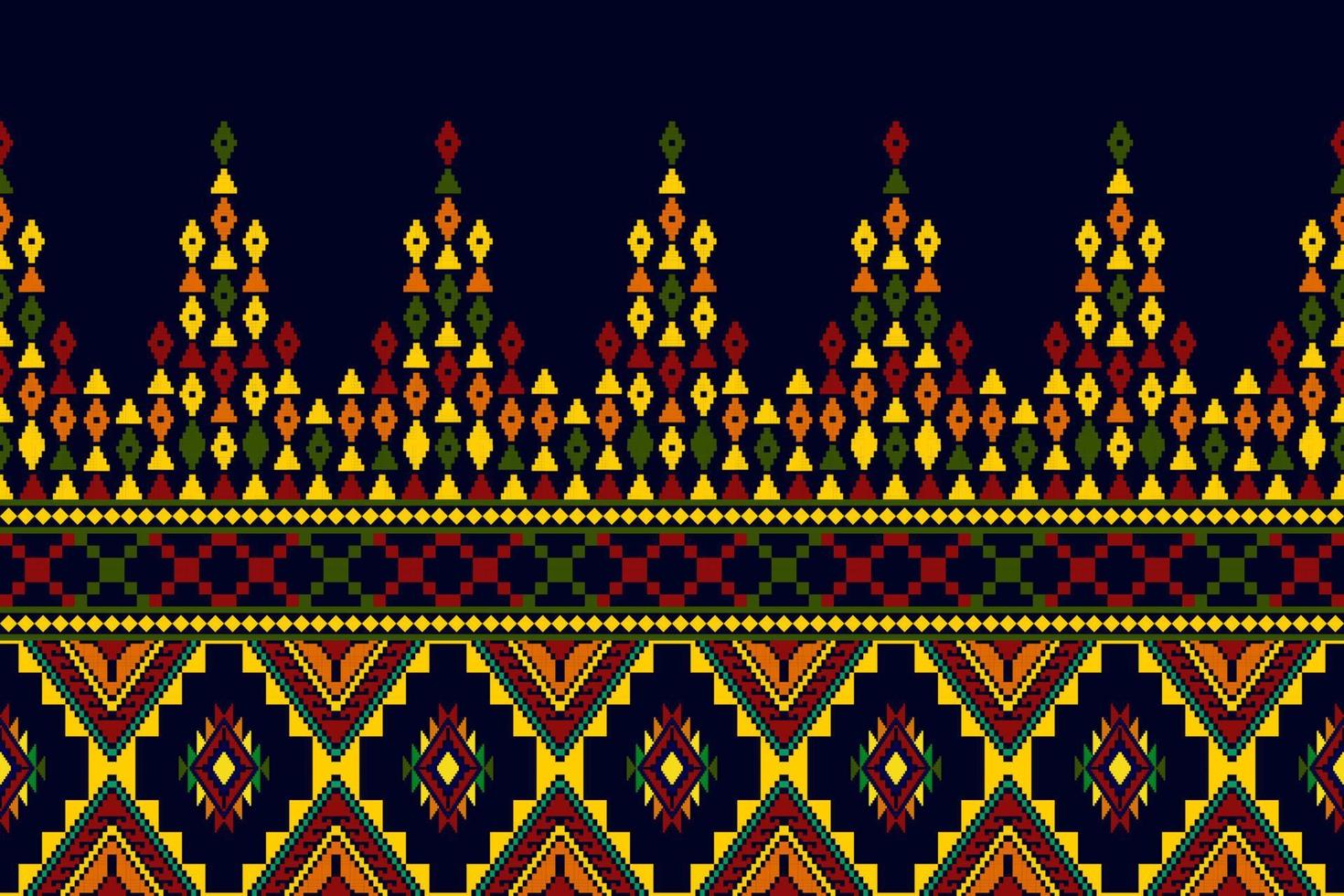 design de padrão sem emenda de têxtil étnico geométrico abstrato ikat. tecido asteca tapete mandala ornamentos têxteis decorações papel de parede. tribal boho nativo peru têxtil tradicional bordado vetor. vetor