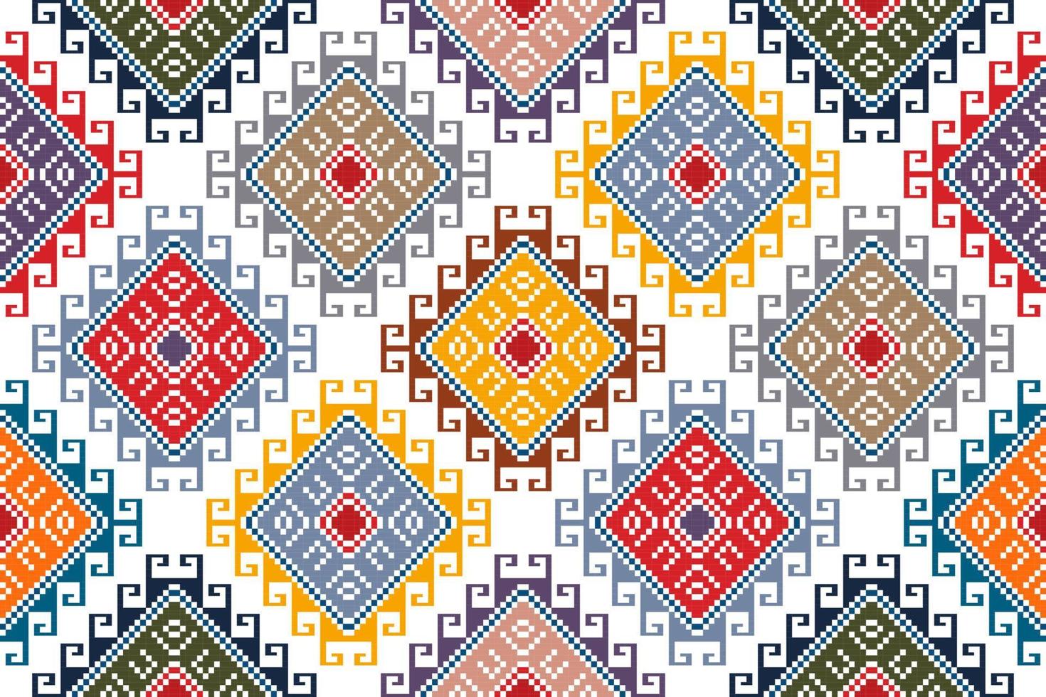 design de padrão sem emenda étnico ikat. tecido asteca tapete mandala ornamentos têxteis decorações papel de parede. fundo de vetor de bordado tradicional de peru étnica boho tribal tribal