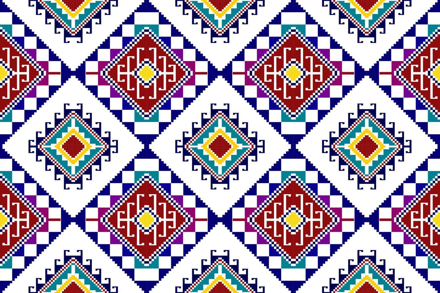 design de padrão sem emenda de têxtil étnico geométrico abstrato ikat. tecido asteca tapete mandala ornamentos têxteis decorações papel de parede. tribal boho nativo peru têxtil tradicional bordado vetor. vetor