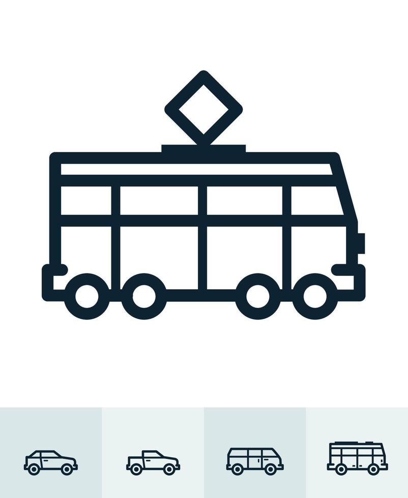 ícones de transporte e veículos com fundo branco vetor